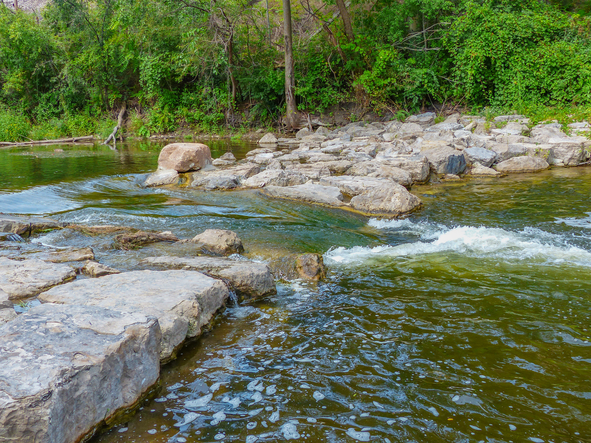 Rapids along the Huron river in Ann Arbor - Michigan